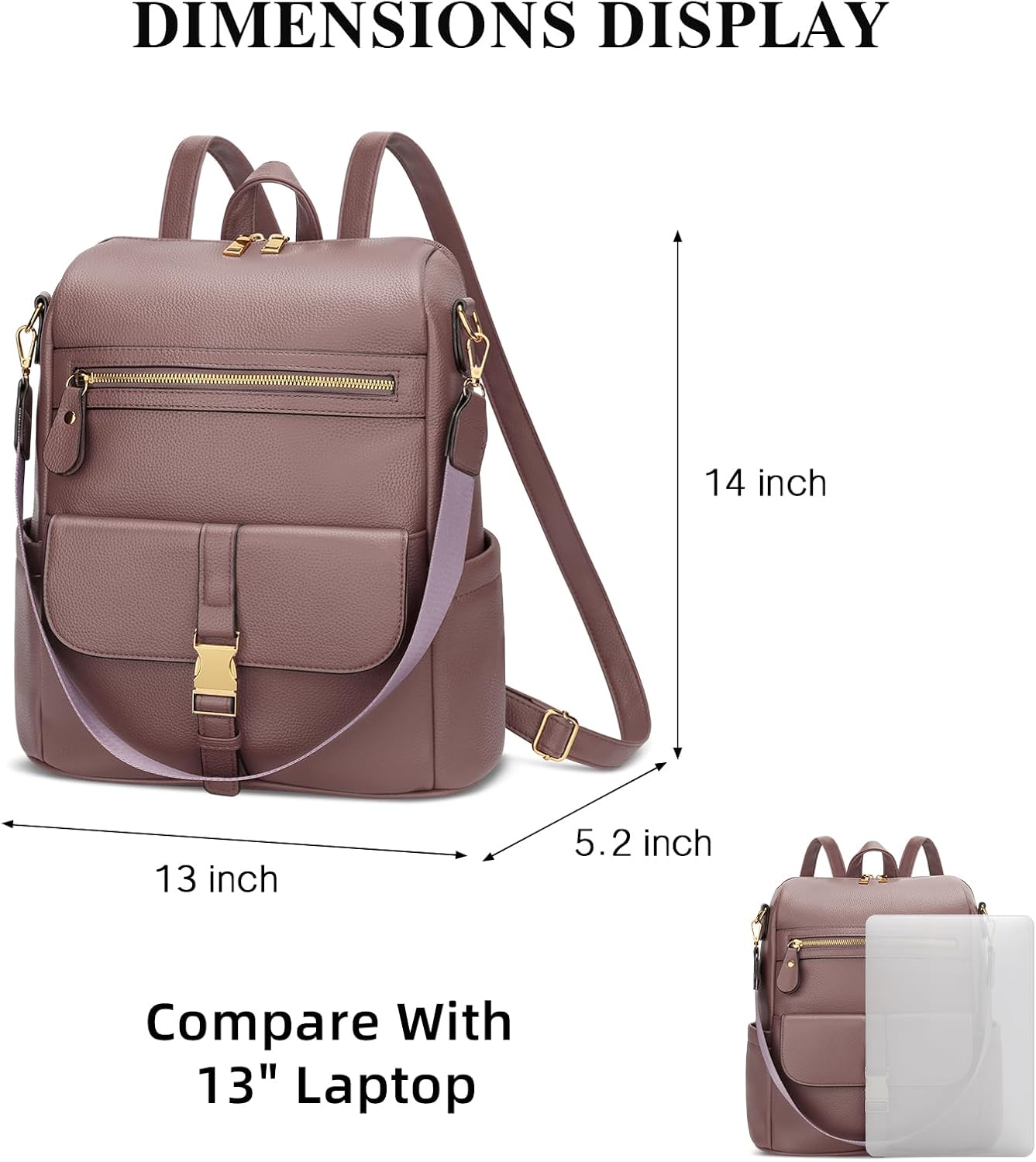 Anti-Theft Leather Backpack (Black)