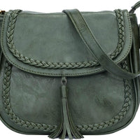 Tassel Flap Saddle Crossbody Bag