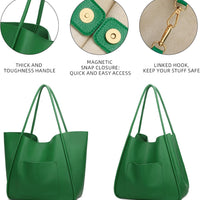 Large Vegan Leather Tote Bag