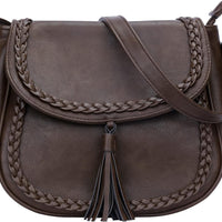 Tassel Flap Saddle Crossbody Bag