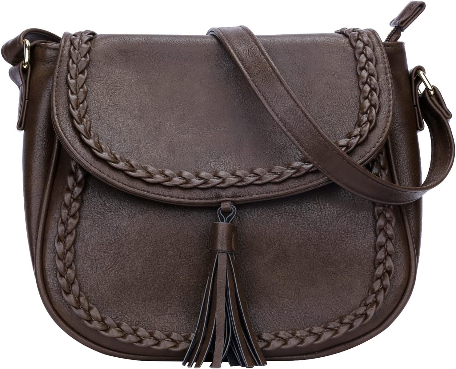 Tassel Flap Saddle Crossbody Bag
