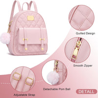 Quilted Mini Backpack Purse (White)