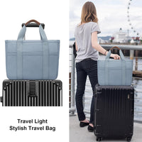 Canvas Crossbody Tote with Pockets