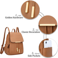 Quilted Leather Backpack Purse