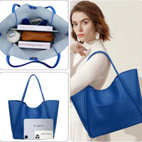 Large Vegan Leather Tote Bag