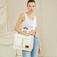 Large Canvas Tote Crossbody Bag