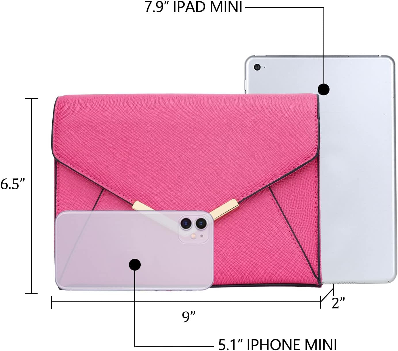 Faux Leather Envelope Clutch