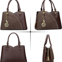 Triple-Compartment Satchel Handbag