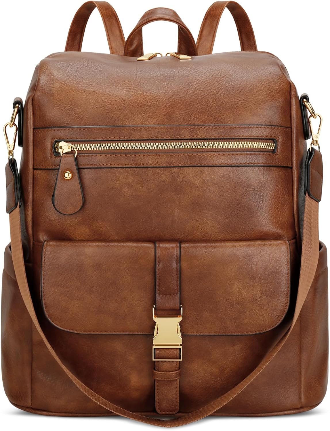 Anti-Theft Leather Backpack (Black)