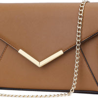 Faux Leather Envelope Clutch