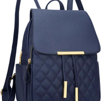 Quilted Leather Backpack Purse