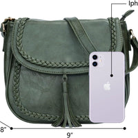Tassel Flap Saddle Crossbody Bag