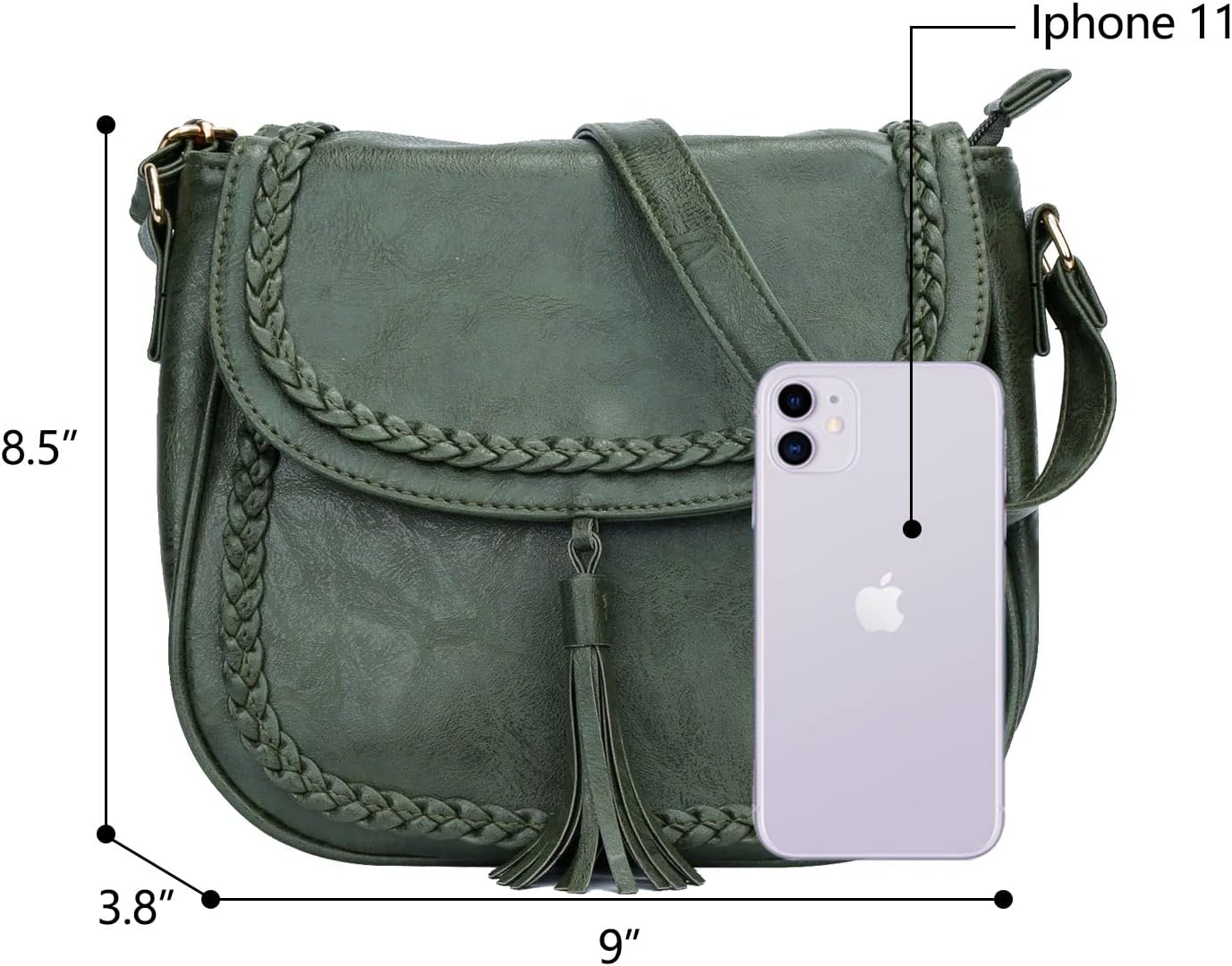 Tassel Flap Saddle Crossbody Bag