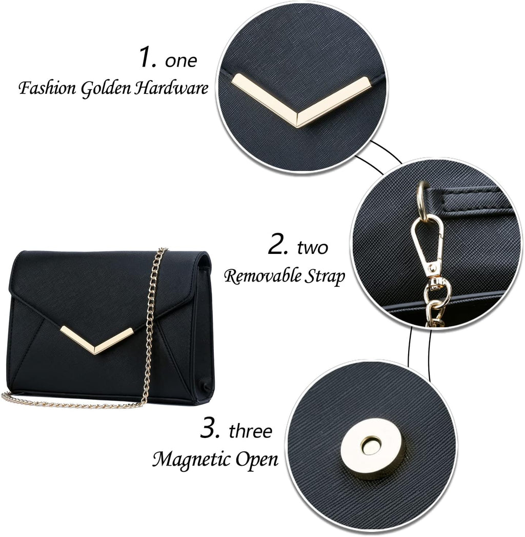 Faux Leather Envelope Clutch