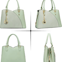 Triple-Compartment Satchel Handbag