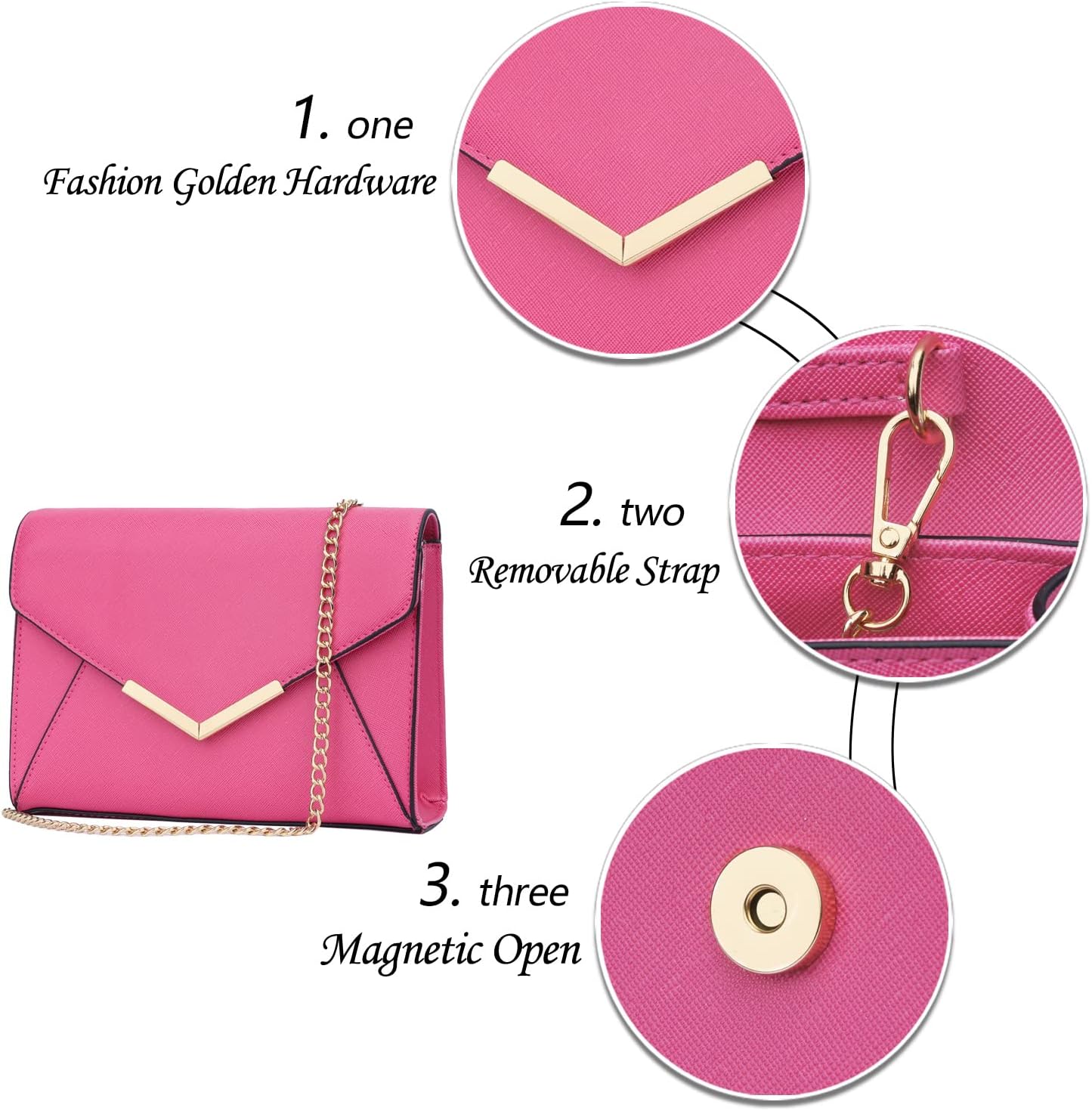 Faux Leather Envelope Clutch