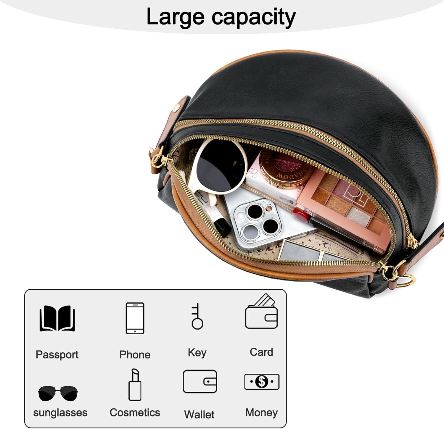 Trendy Leather Sling Crossbody Bag