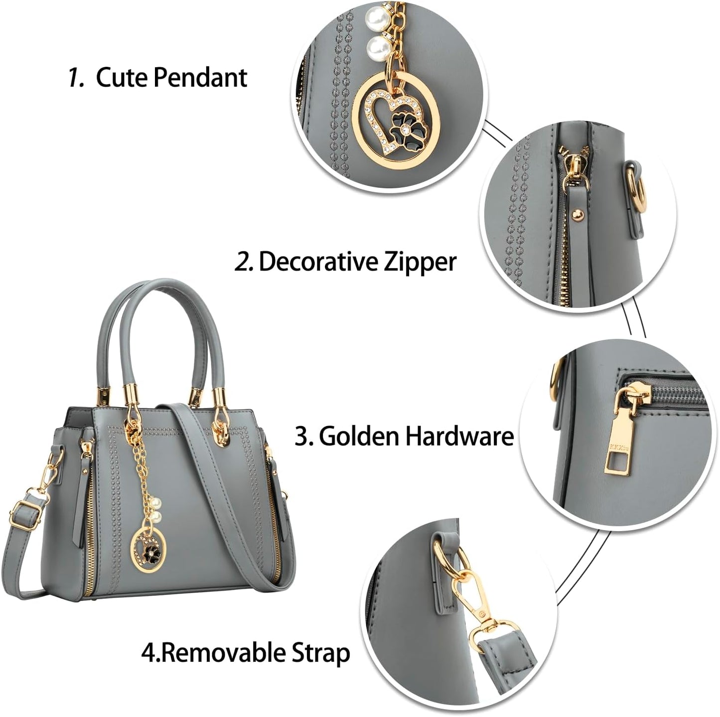 Vegan Leather Satchel Handbag