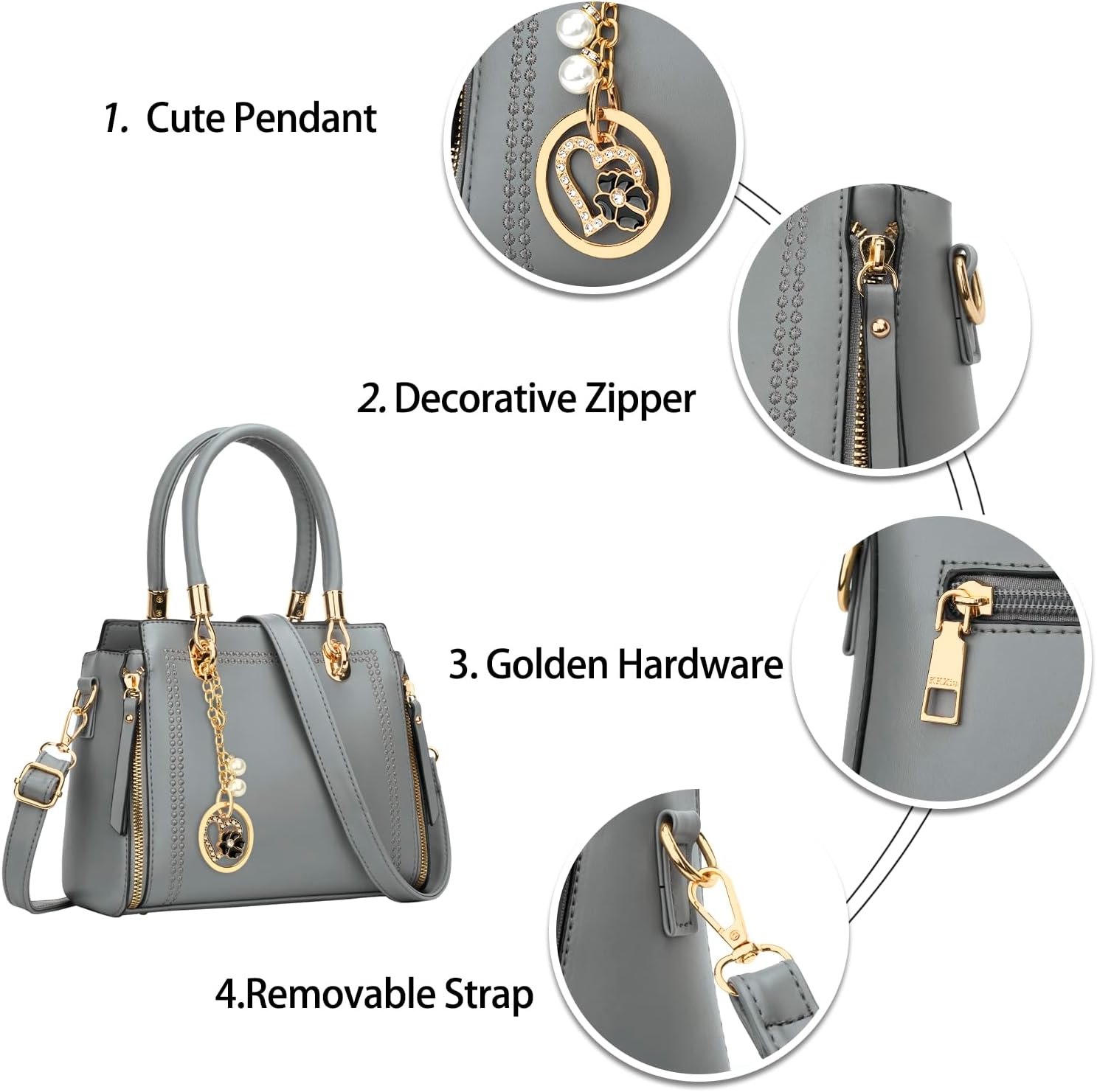 Vegan Leather Satchel Handbag