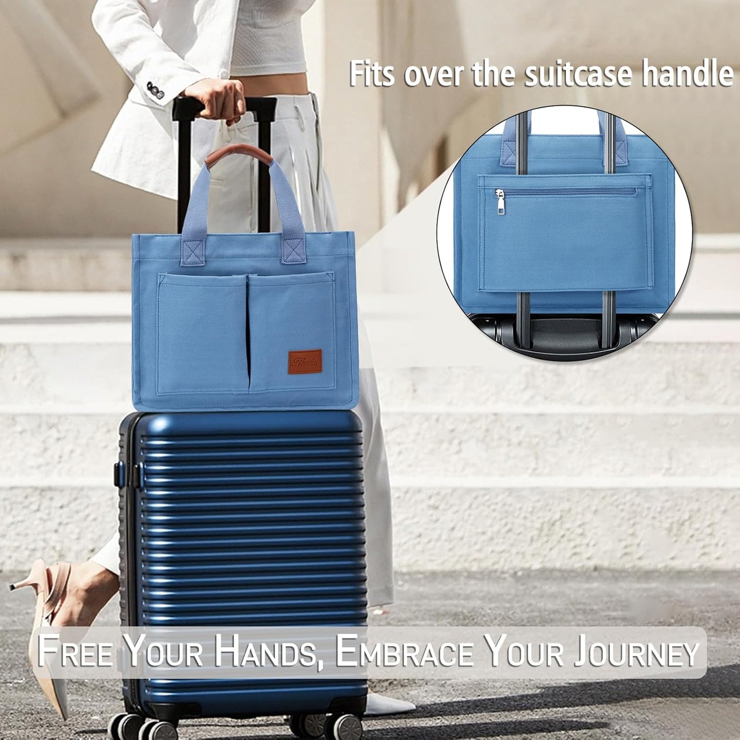 Large Canvas Tote Crossbody Bag