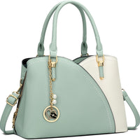 Triple-Compartment Satchel Handbag
