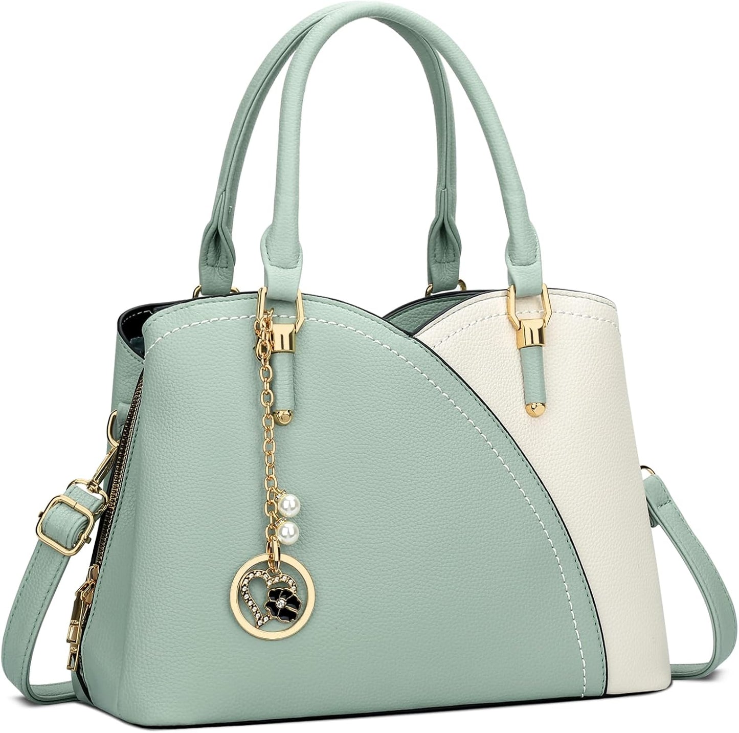 Triple-Compartment Satchel Handbag
