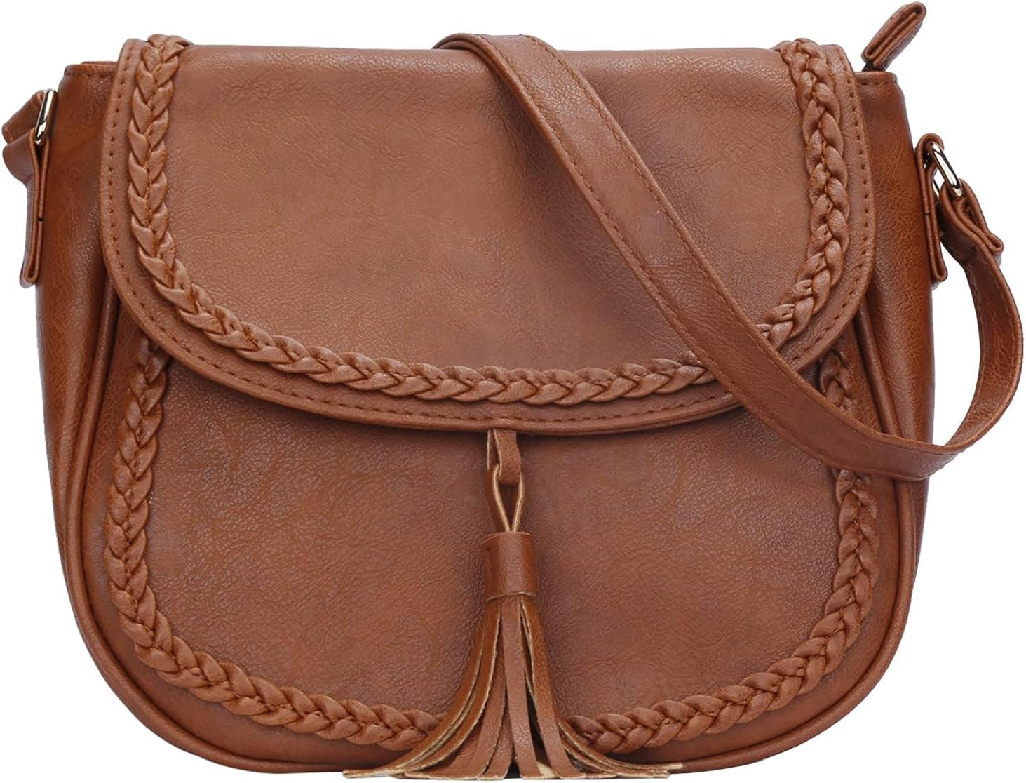 Tassel Flap Saddle Crossbody Bag