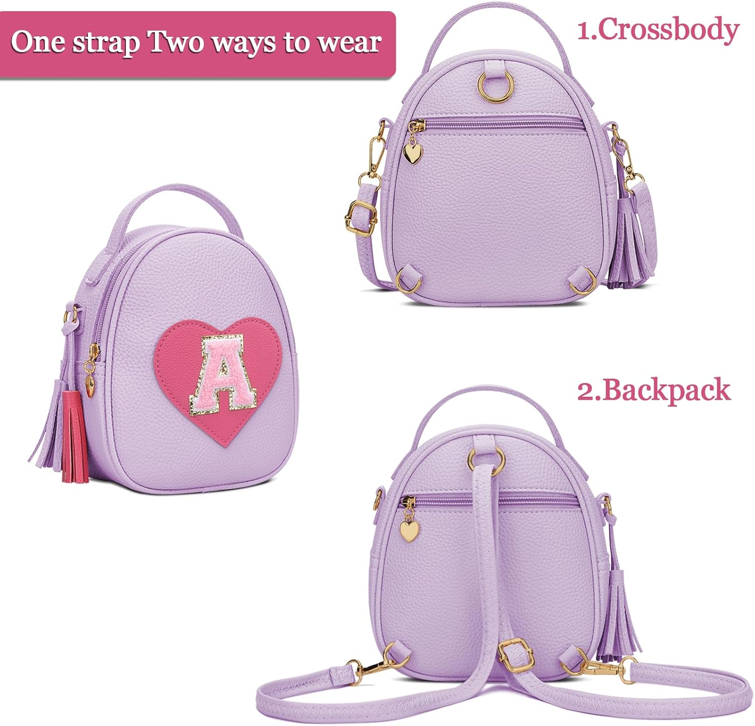 Girls Heart Crossbody Bag (Small)