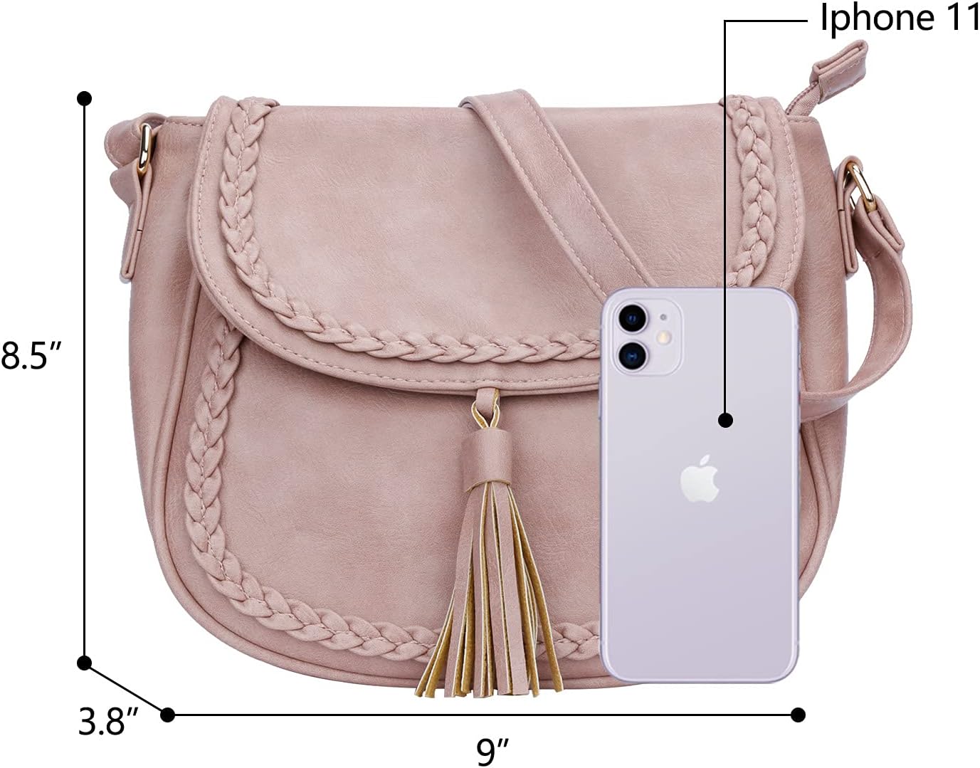 Tassel Flap Saddle Crossbody Bag