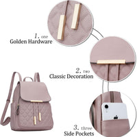 Quilted Leather Backpack Purse