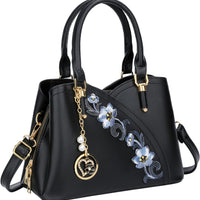 Triple-Compartment Satchel Handbag