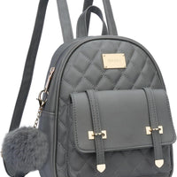 Quilted Mini Backpack Purse (White)