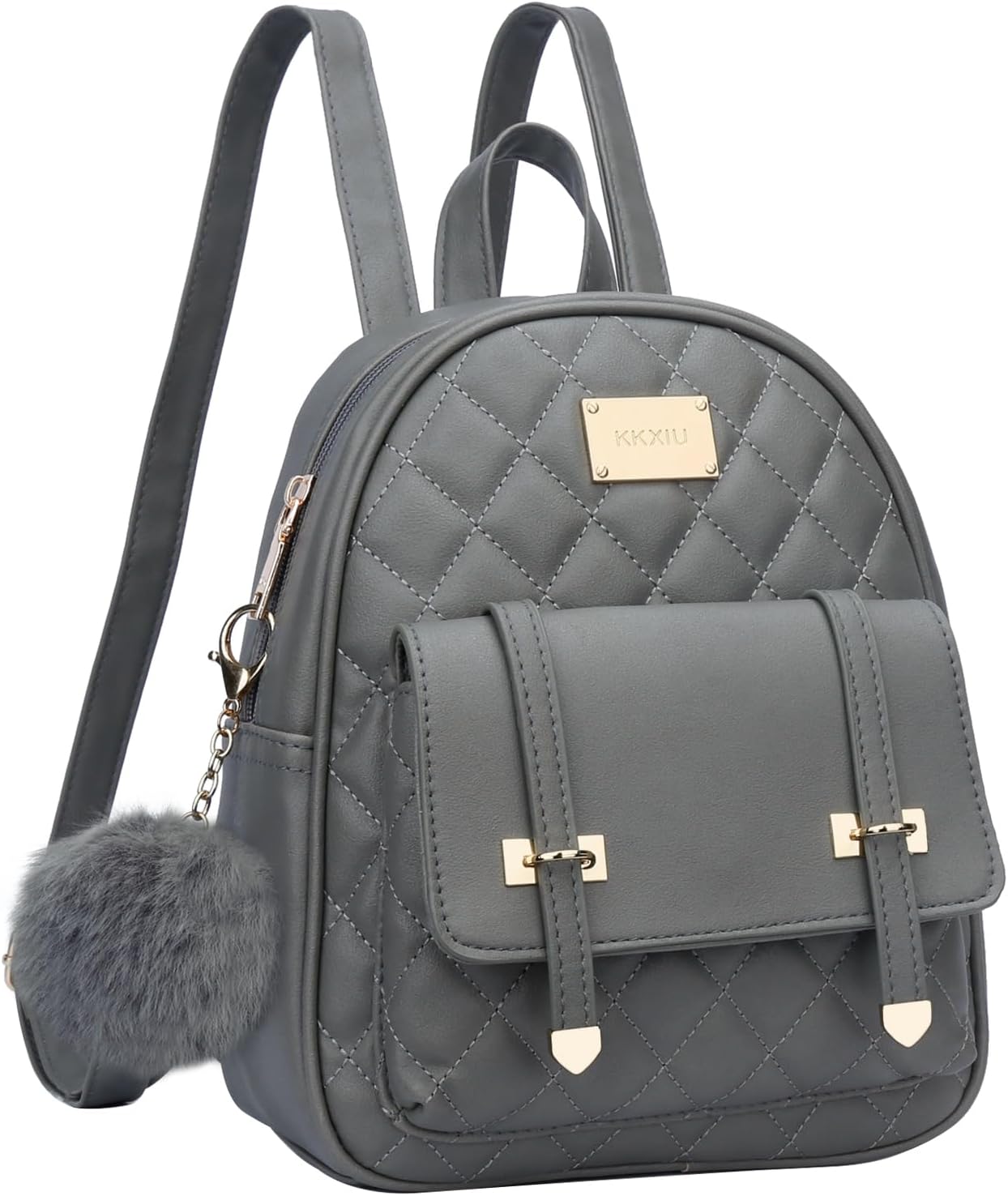 Quilted Mini Backpack Purse (White)