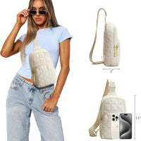 Quilted Puffer Sling Crossbody (Black)