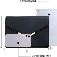 Faux Leather Envelope Clutch