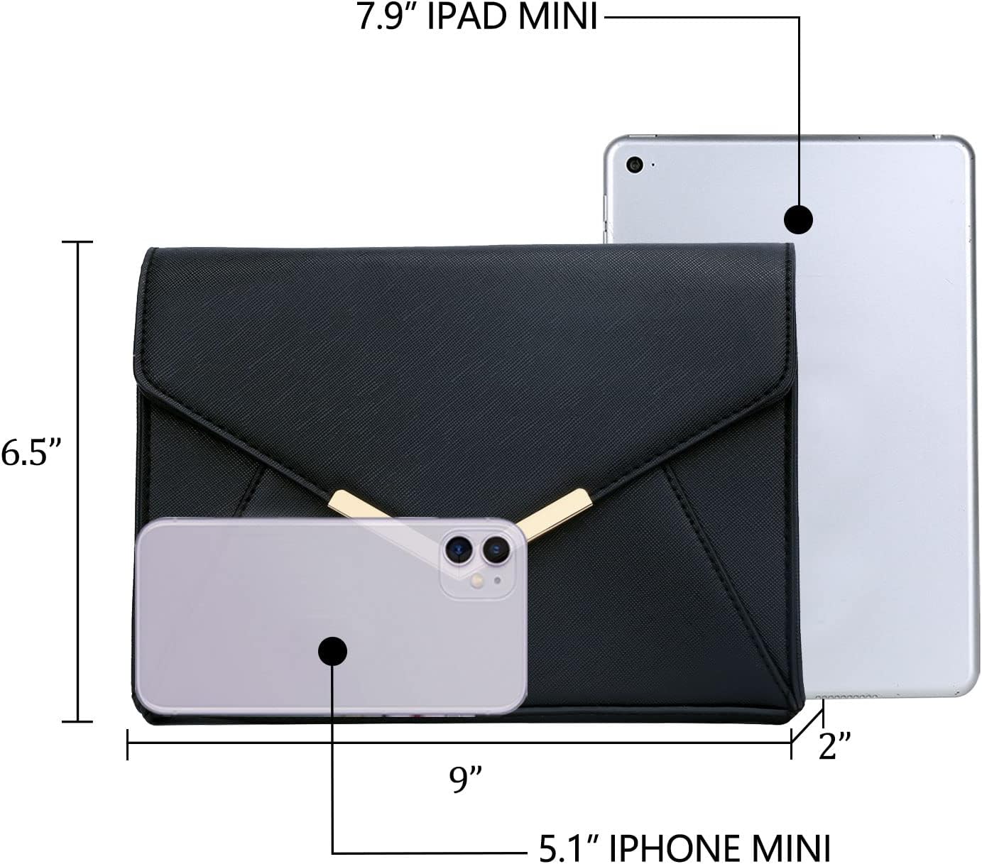 Faux Leather Envelope Clutch