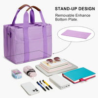 Canvas Crossbody Tote with Pockets