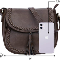 Tassel Flap Saddle Crossbody Bag