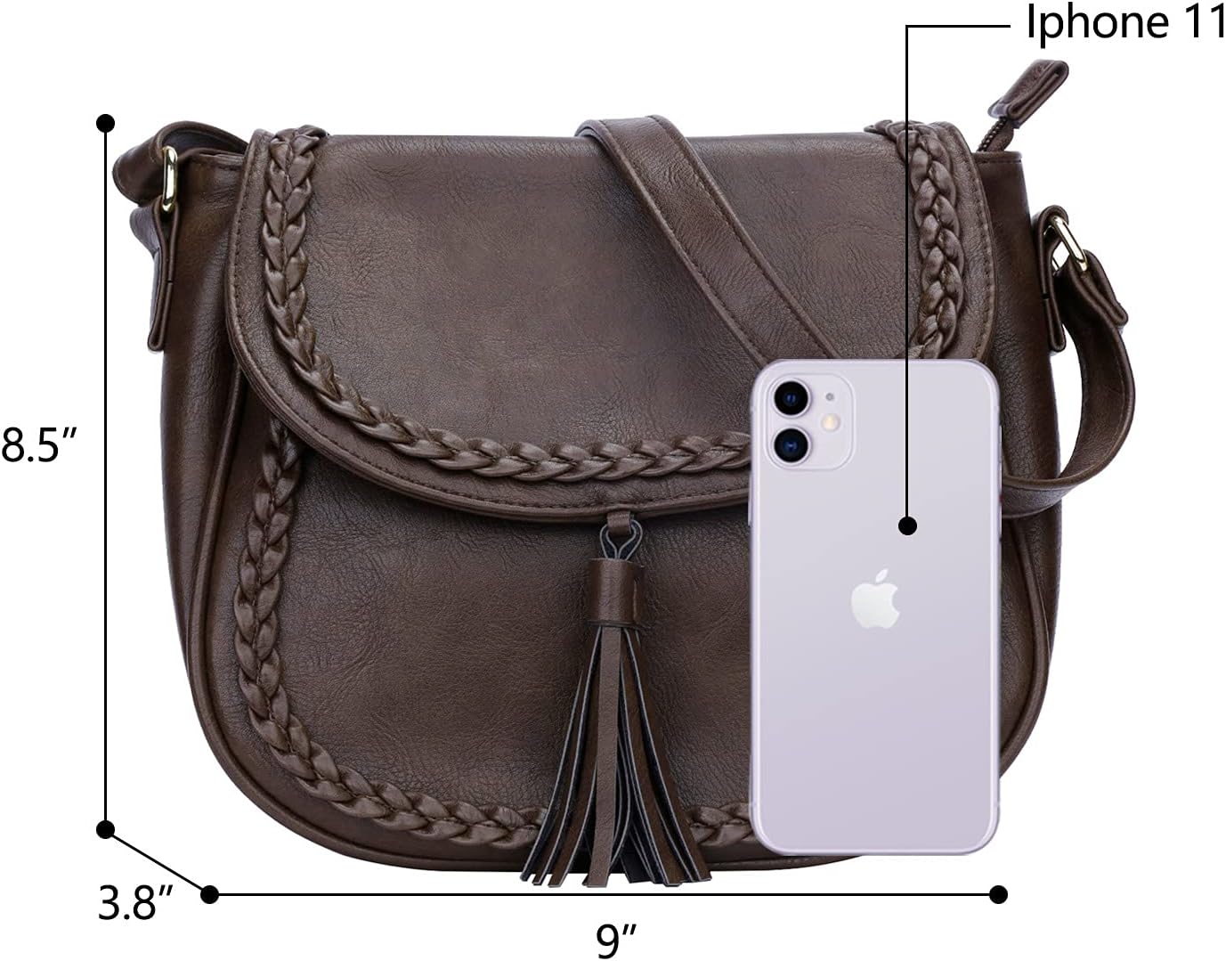 Tassel Flap Saddle Crossbody Bag