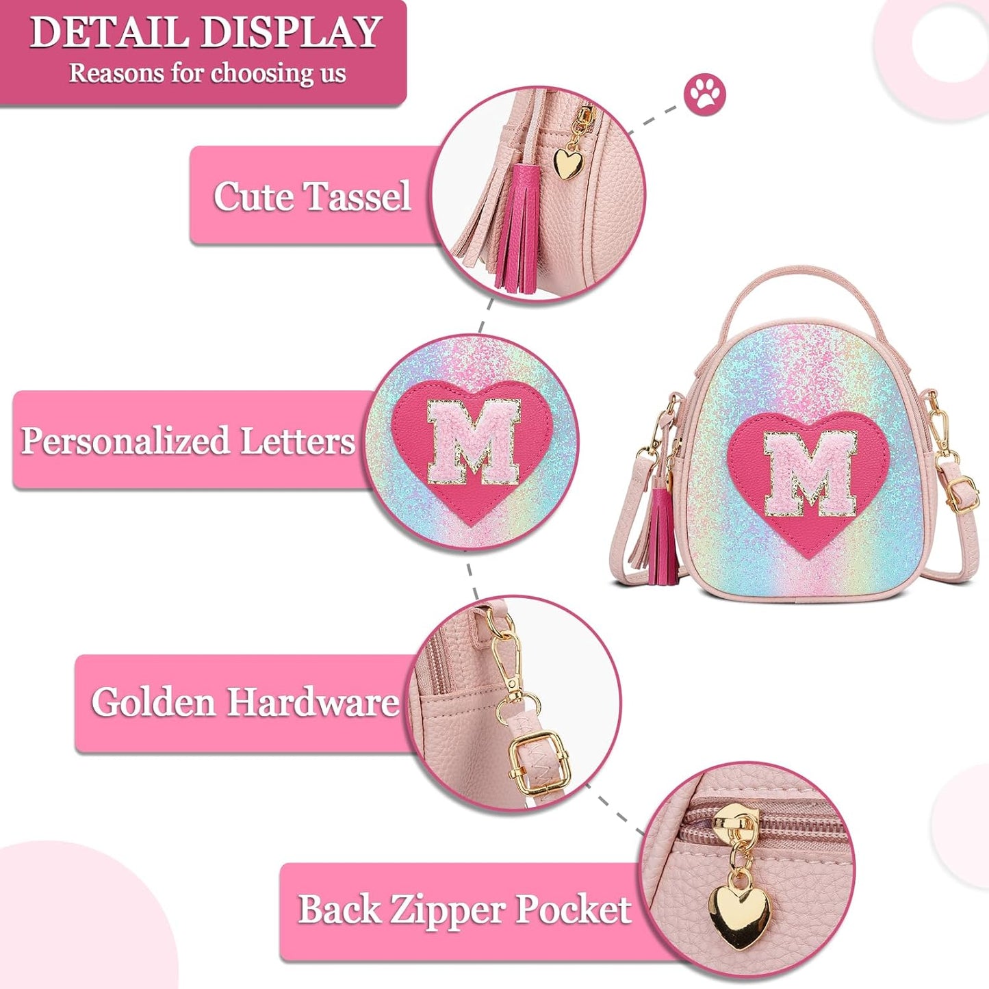 Girls Heart Crossbody Bag (Small)