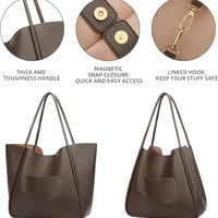 Large Vegan Leather Tote Bag