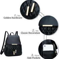 Quilted Leather Backpack Purse