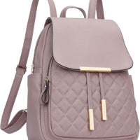 Quilted Leather Backpack Purse