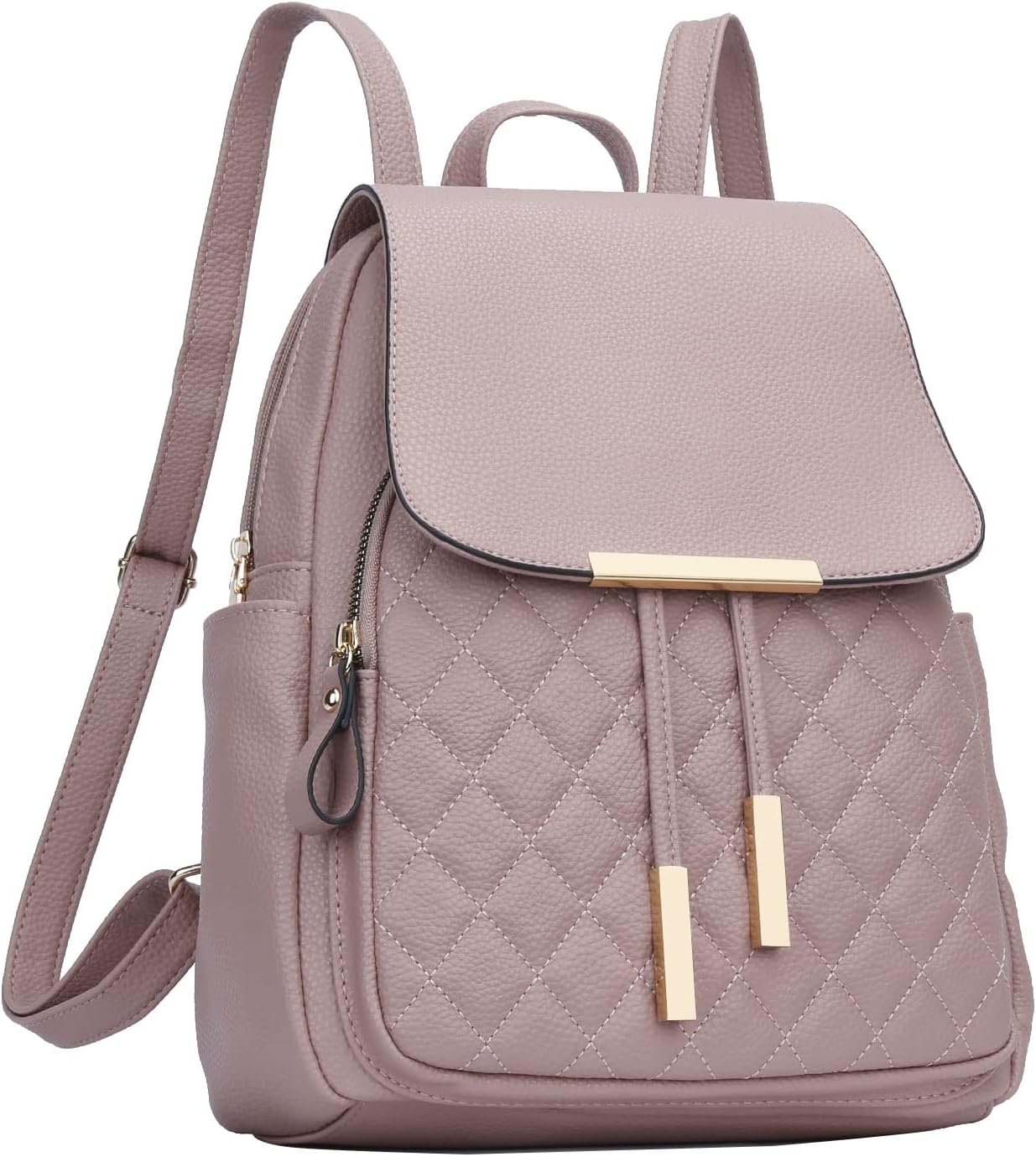Quilted Leather Backpack Purse