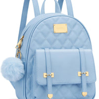 Quilted Mini Backpack Purse (White)