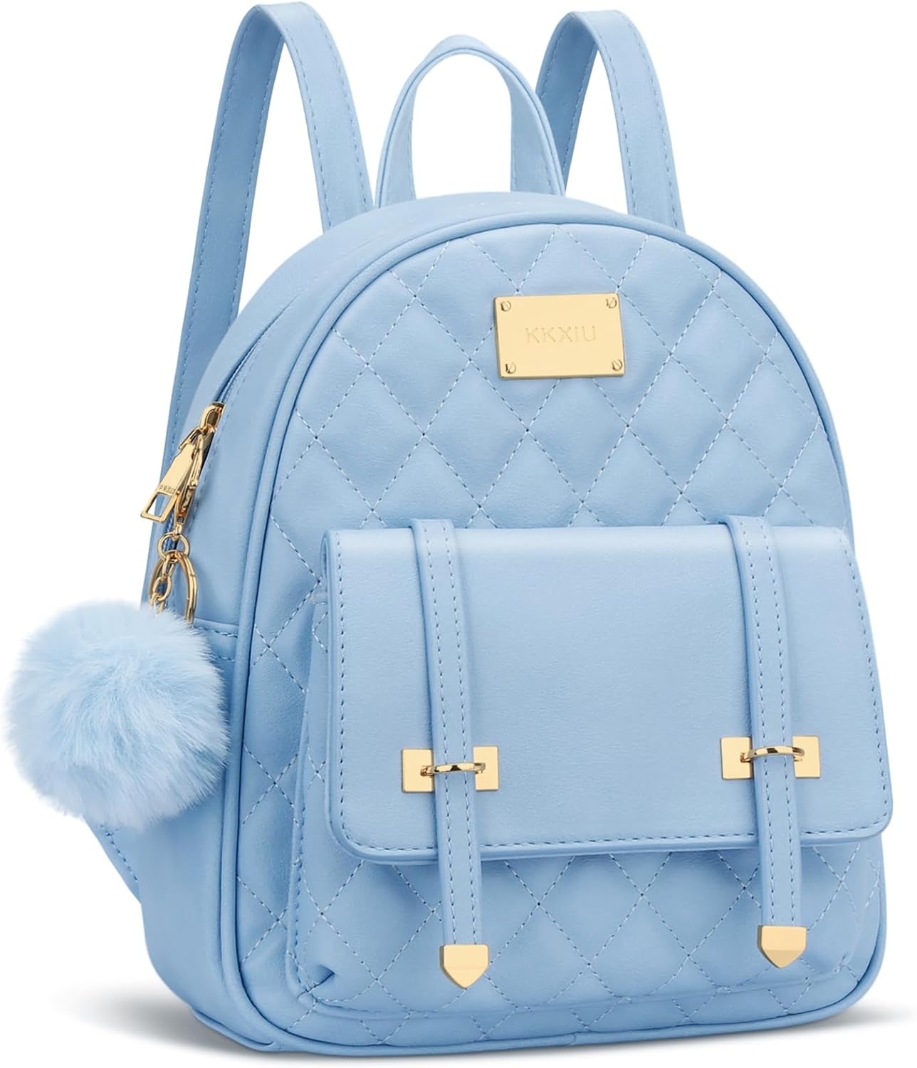 Quilted Mini Backpack Purse (White)
