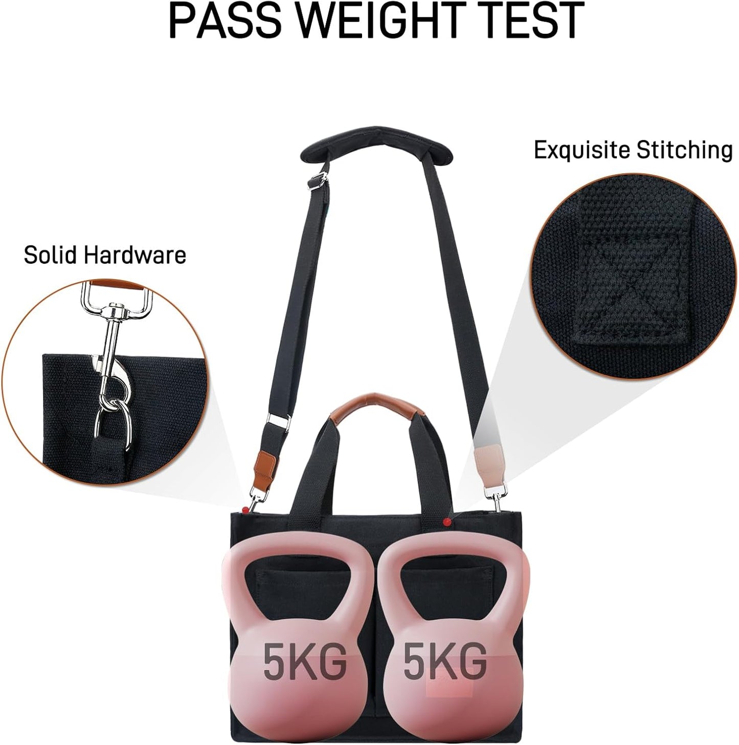 Large Canvas Tote Crossbody Bag