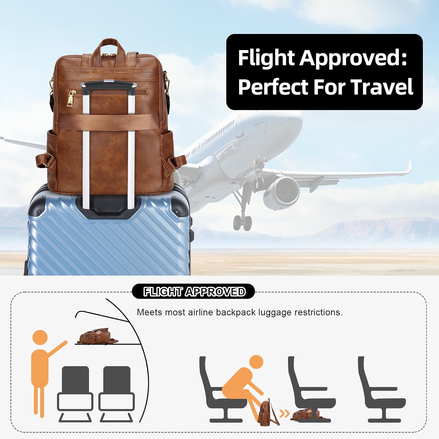 Anti-Theft Leather Backpack (Black)