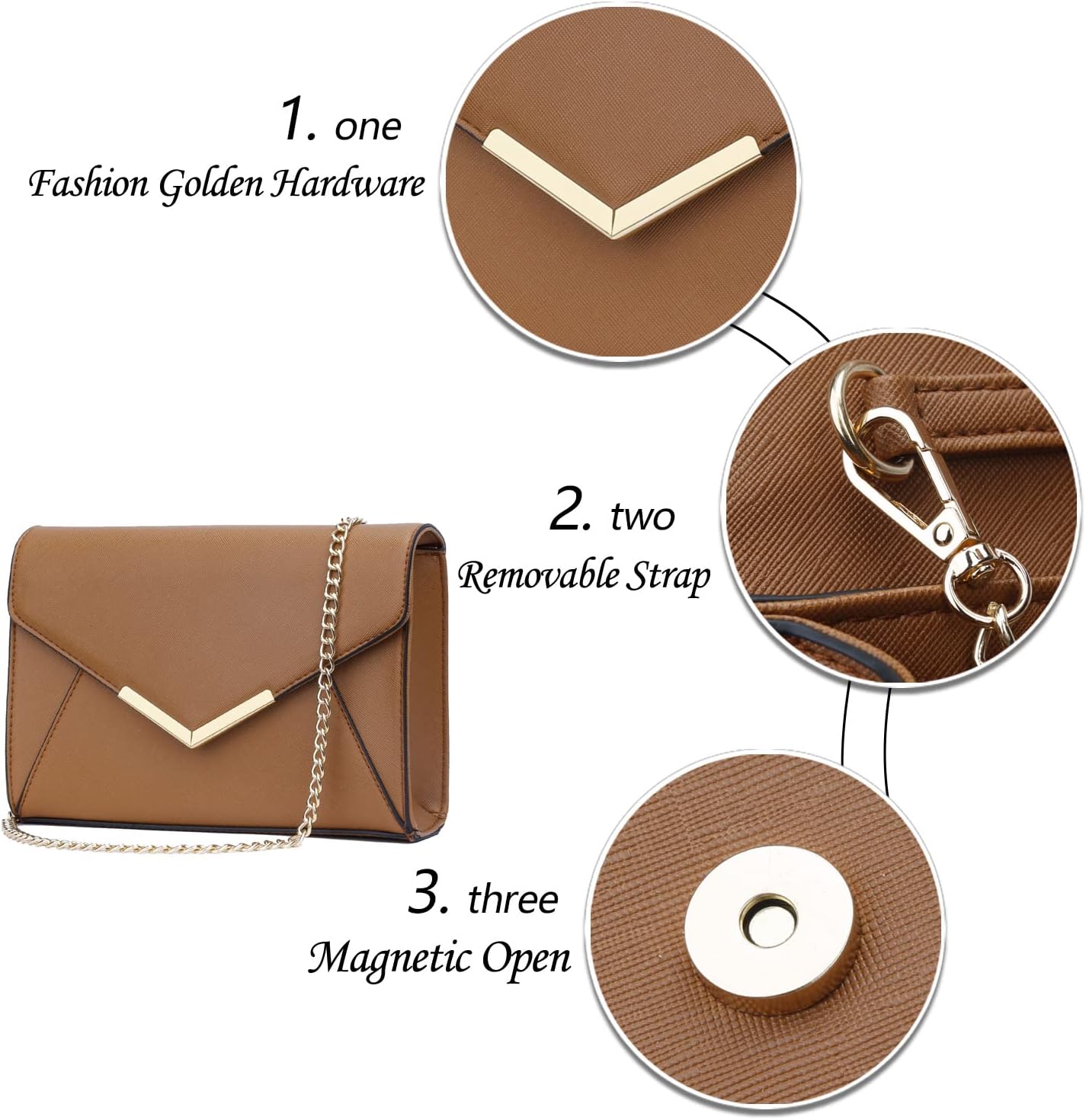 Faux Leather Envelope Clutch