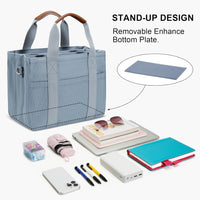 Canvas Crossbody Tote with Pockets